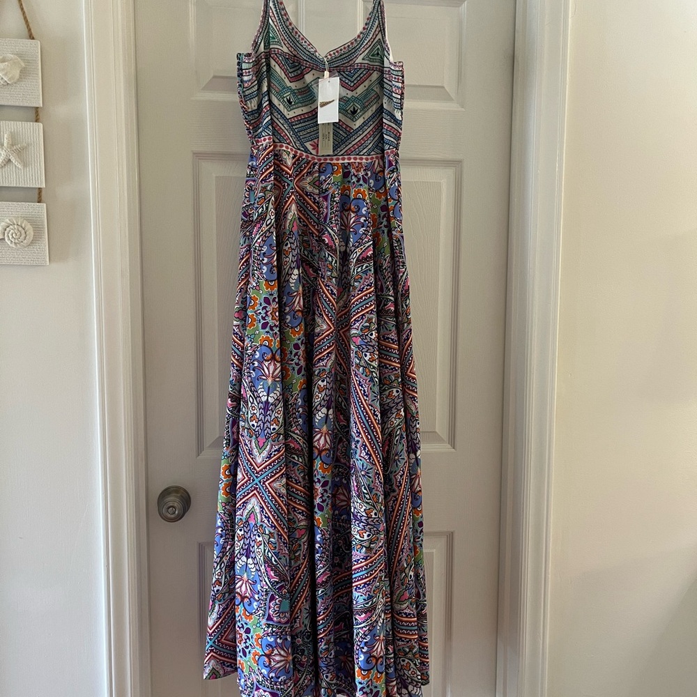 NWT Masters Multicolor Geometric Boho Maxi Dress - Picture 4 of 12